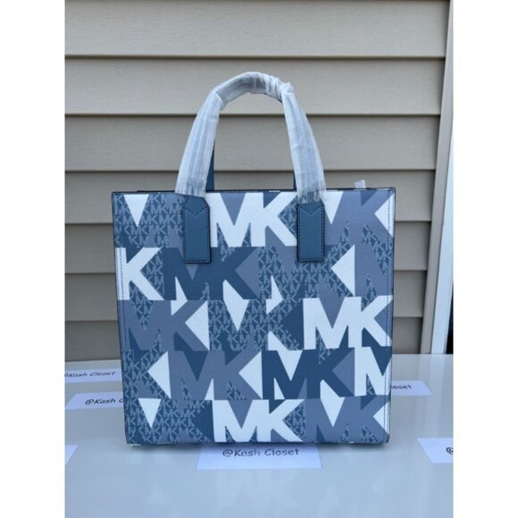 Michael Kors tote bag kenly large purse MK signature chambray multi - Picture 5 of 12